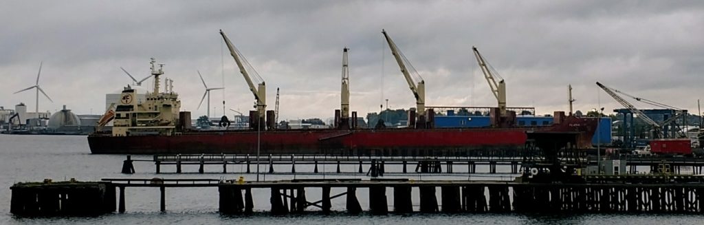 Cargo Ship At Sims Providence Export Facility